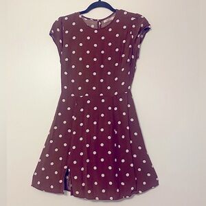 Small brown polka dot knee length dress